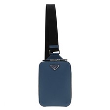Borsa a tracolla Prada Brique da viaggio in pelle saffiano blu 2VZ106 nuova