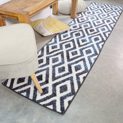 Tappeti runner geometrici blu