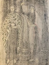 Très Beau Grand Dessin Fusain