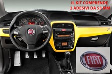 2 ADESIVO RESINATO 3D 53 MM VOLANTE LOGO FIAT QUBO MULTIPLA IDEA CROMA DUCATO