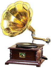 Grammofono Con Tromba in Ottone HIS MASTER'S VOICE Riproduzione Quadrato