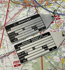lot de 2 porte-clés étiquettes McDonnell Douglas et Boeing en aluminium