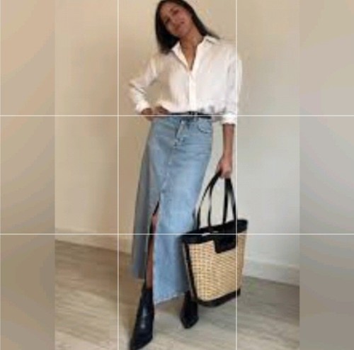 Gonna midi jeans denim lunga