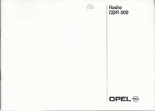 OPEL Radio CDR 500 Manuale Uso e Manutenzione 2001 Manuale CD RN