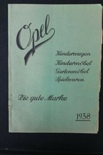 Vecchia Pubblicità Opel Carrozzina Catalogo 1938 Vintage