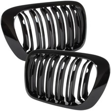 ANTERIORE GRIGLIE MASCHERINA (RENE) BLACK GLOSSY DOUBLE BAR PER BMW 3 E46 99-01
