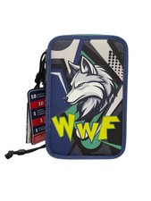 Astuccio 3 Zip WWF illustrato Lupo super completo Scuola