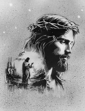 003 jesus stencil tatuaggio - stencil,