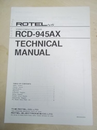 Rotel servizio manuale - rotel, servizio/manuale