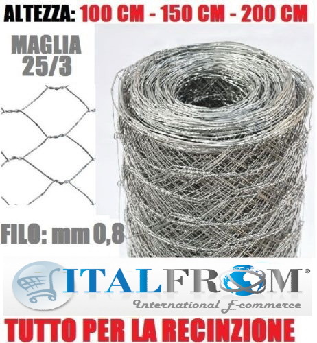 50m rotolo rete metallica - rotolo,