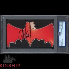 Adam west signed 3x5 cut - west, psa