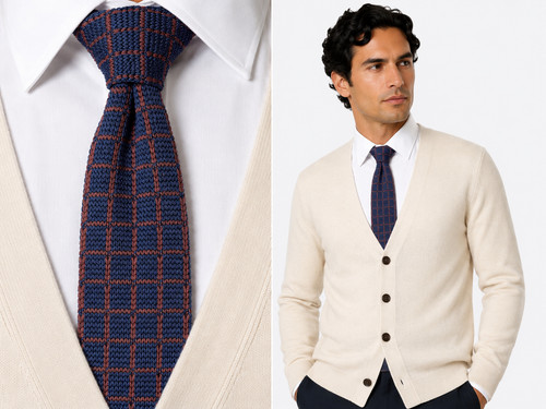 Blu navy uomo maglia cravatta - navy,