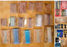 Lotto 16 TAVOLETTE in SUGHERO AVVOLGI LENZA e altro x la pesca