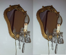COPPIA D'APPLIQUE D'EPOCA SPECCHI MARIA TERESA OLD PAIR SCONCES ANCIEN LUSTRE