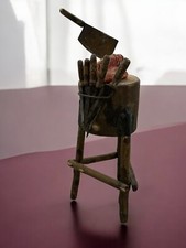 Ceppo Macellaio Antichi Mestieri 20 Cm Scena Mercato Presepe Napoletano