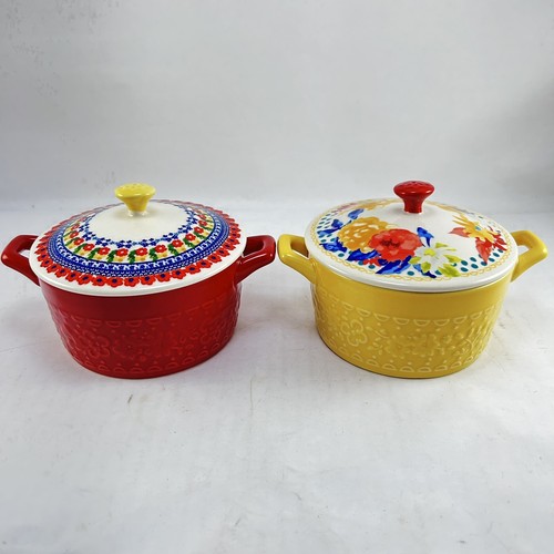 Mini red stoneware casserole - stoneware,