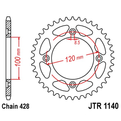 Corona moto jtr1140 428 - jtr1140.56,