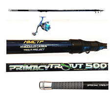 Kit Pesca Trota Torrente Canna Teleregolabile 5Mt Mulinello con Filo