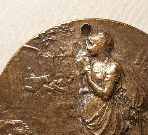 Medaglia art nouveau bronzo