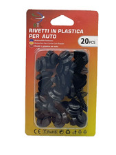 x 20x Rivetti in Plastica Clip