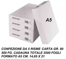 5 Risme Carta A5 per Stampante