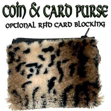 Wild Gatto Leopardo Pelliccia Finta Moneta E Borsetta Denaro Portafoglio Natale