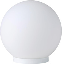 Rondo Lampada Da Tavolo a 1 Luce, Lampada Da Comodino in Vetro, Colore: Bianco, 