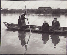 1957 POLESINE CAMERINI trasporti traffici paesani Barca alluvione Rovigo Foto