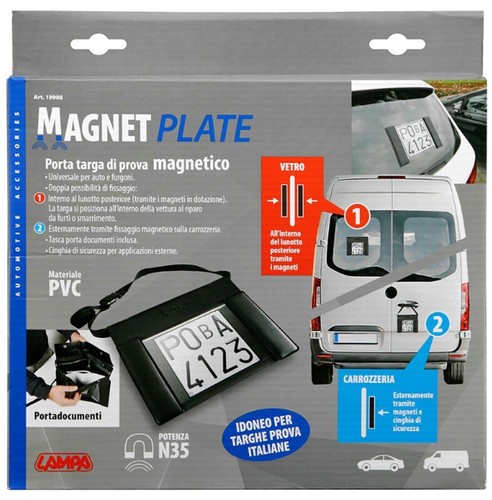 Porta targa prova magnetico - targa, di