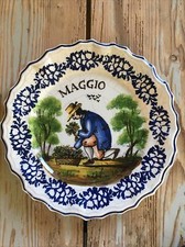 Piatto Da Parete Ceramica Maggio Dipinto A Mano Bassano