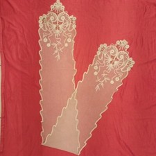 STRISCIA RUNNER PIZZO DI BRUXELLES 160 cm X 22cm ANTIQUE EMBROIDERY LEGGERISSIMO