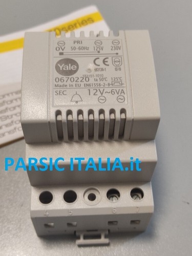 Trasformatore yale sec 12v - yale, 12v-6va