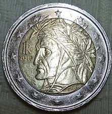 ERRORE DI CONIO Moneta 2 euro 2019 Dante Alighieri RARITA'