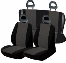 Coprisedili per panda 2003-2012 in cotone grigio /nero -su misura, made in italy