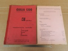 MANUALE ORIGINALE 1969 ALFA ROMEO GIULIA 1300 + ALLEGATO 1967