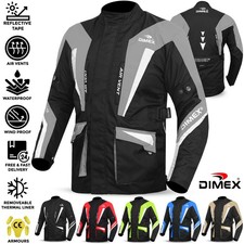 Giacca Cappotto Dimex Uomo Moto Impermeabile Cordura Tessuto Armature Moto