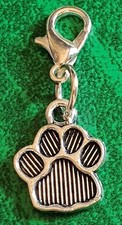 Charm IMPRONTA ZAMPA ? cane ? gatto ?‍⬛PENDAGLIO moschettone acciaio ciondolo