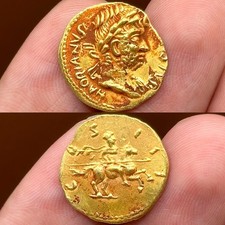 Moneta d'oro rara e da collezione antica greca romana re equitazione cavallo ...