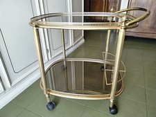 Tavolino Carrello Bar OTTONE Vetro Vintage Anni 70 Portaliquori Porta Vivande 80