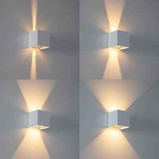 APPLIQUE CUBO LED PER ESTERNO A PARETE 12W IP65 DOPPIA LAMPADA colore BIANCO