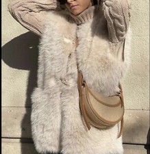 ZARA Womens Faux Fur Gilet