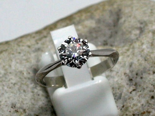 Anello solitario brillante 950 - brillante,