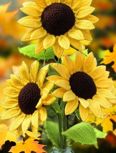 Girasole fatto all uncinetto - girasole, all’uncinetto