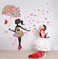 Adesivi murali bambina fiori