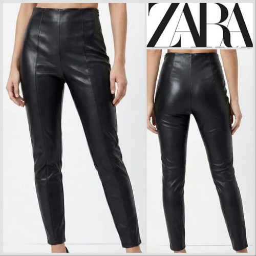 Leggings zara neri ecopelle - zara,