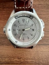 Edizione limitata (21) Hamilton Khaki automatico 660 piedi, 3 quadranti, pelle di coccodrillo