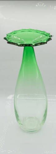 Vaso vetro artistico verde - in,
