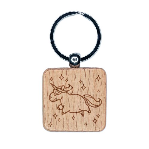 unicorno legno portachiavi