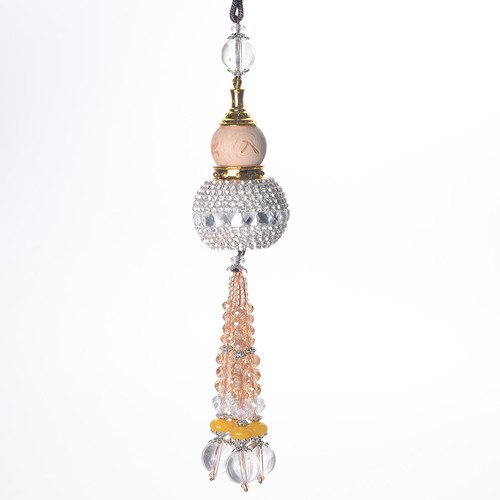 Peach wood crystal gourd car - peach,