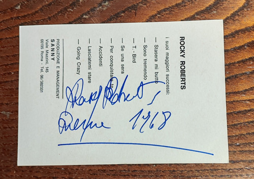 Rocky roberts autografo su - rocky,